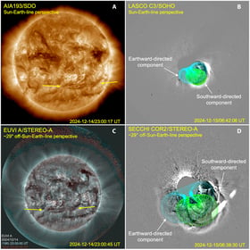 Seventeen Spacecraft Reveal a CME Component Heading Straight for Earth Unseen