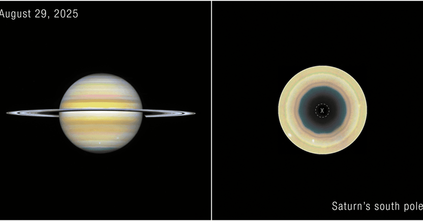 Saturn's South Pole Reveals a 10-Sided Polygon Matching Its Northern Hexagon