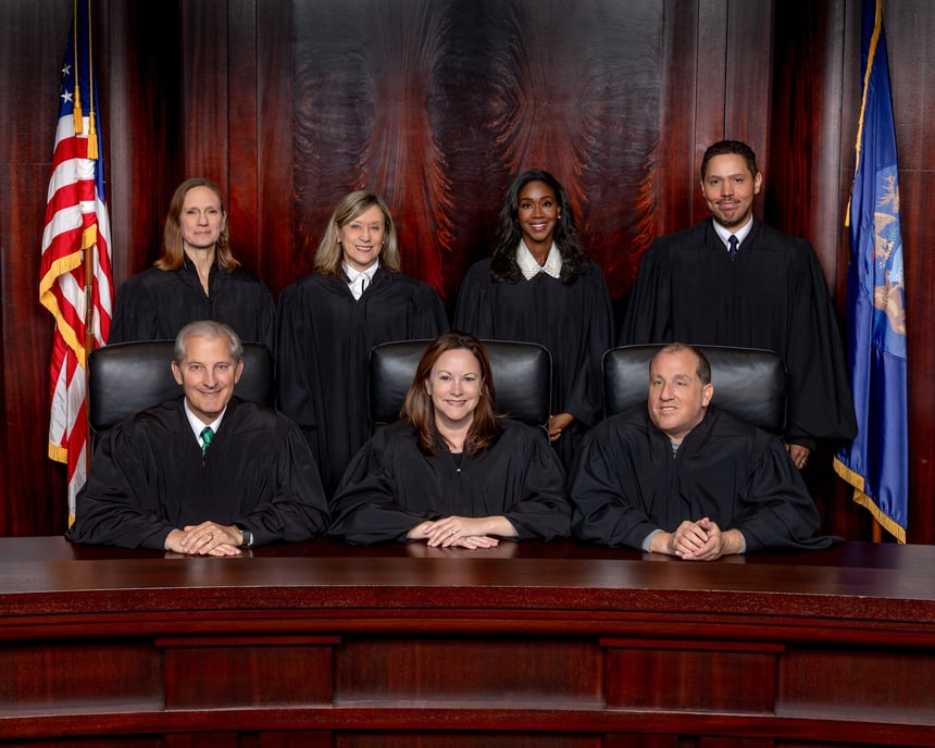 Official group portrait of the current Michigan Supreme Court justices